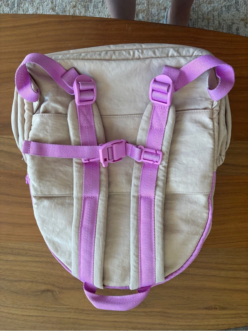 BEIS Kids Backpack in Cream, Pink & Orange with Lime Accents
